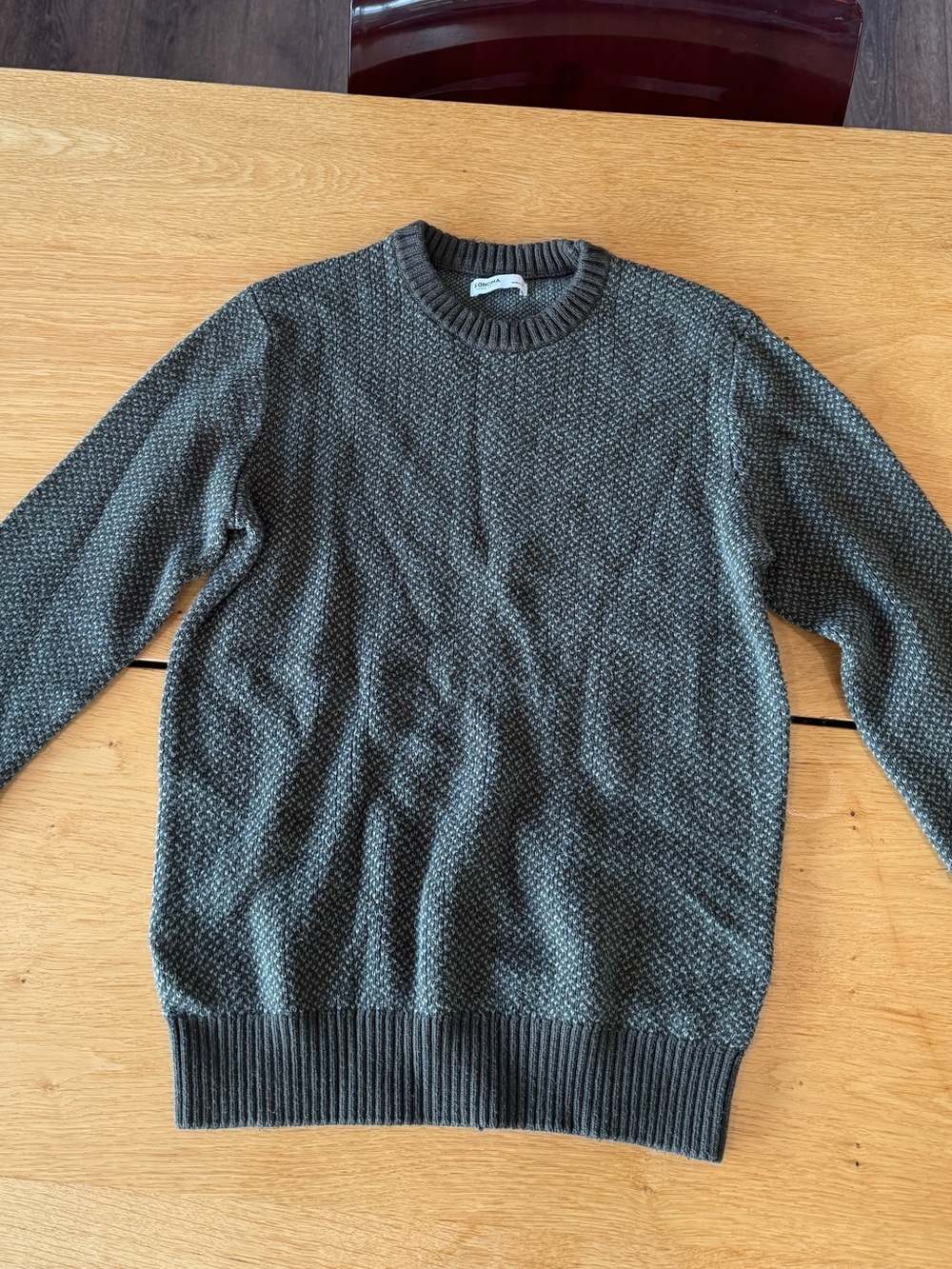 Sonoma Olive Green Textured Crewneck Sweater